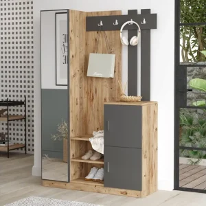 Trygg betalning Hialeh Hallmöbelset 38x114 cm Natur/Antracit - Möbler