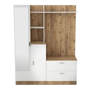 Köp online Hialeh Hallmöbelset 37x140 cm Natur/Vit - Möbler
