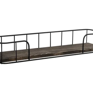 Rabatter Lindern Vägghylla 15x60 cm Svart/Valnöt - Förvaring