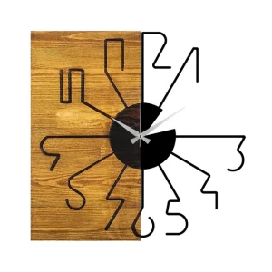 Wooden Clock 29 Svart/Valnöt - Inredning Billig