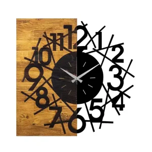 Nedsatt pris Wooden Clock 26 Svart/Valnöt - Inredning