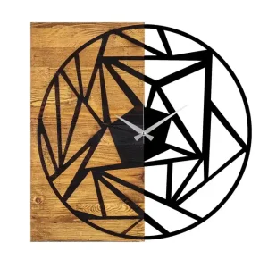 Wooden Clock 36 Svart/Valnöt - Inredning Fri frakt