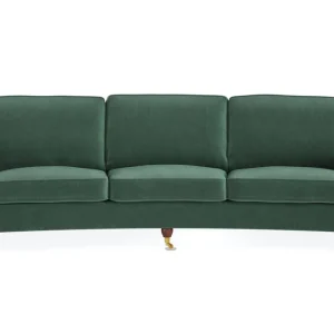 Billig Bloomington Howard Lyx 4-sits Svängd Sammetssoffa Mörkgrön - Möbler