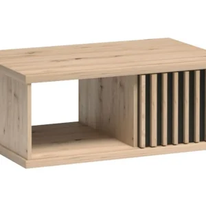 Snabb frakt Aldbrough Soffbord 90 cm med Förvaring Hylla + Låda Trä/Svart - Möbler
