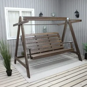 Billig Pelle 3-sits Hammock utan tak Brun - Utemöbler & utemiljö