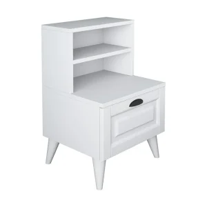 Billig Eladia Sängbord 45 cm Vit - Möbler