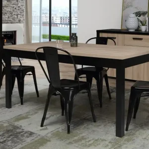 Snabb leverans Konitsa Förlängningsbart Matbord 160 cm Brun/Svart - Möbler