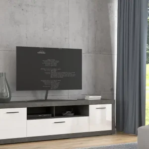 Kranea Tv-bänk 213 cm Grå/Vit - Möbler Sänkt pris