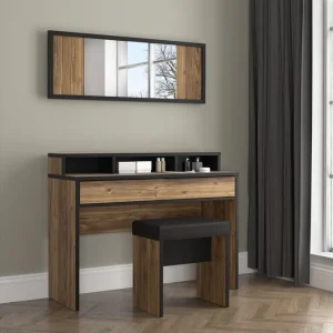 Vergina Sminkbord 110 cm Brun/Svart - Möbler Extra rabatt