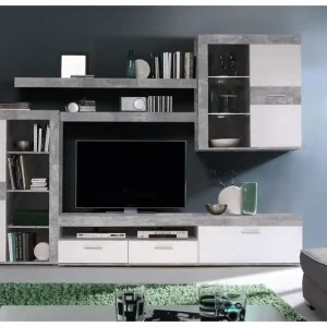 Dolnis Tv-möbelset 41x300 cm Vit/Grå - Möbler Reapris