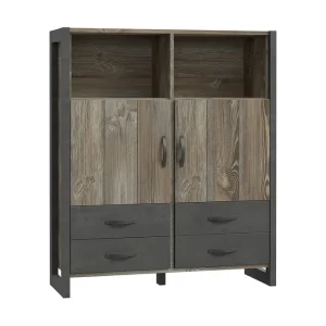 Strumica Highboard 44x130 cm Brun/Grå - Förvaring Begränsad tid