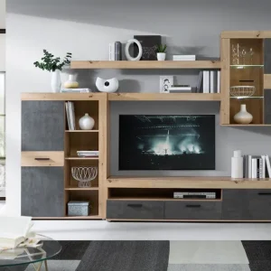 Dolnis Tv-möbelset 41x300 cm Brun/Grå - Möbler Erbjudandepris