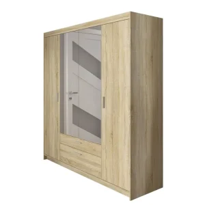 Norrbyn Garderob med Spegel 53x190x176,3 cm Sonomaek - Förvaring Säker betalning