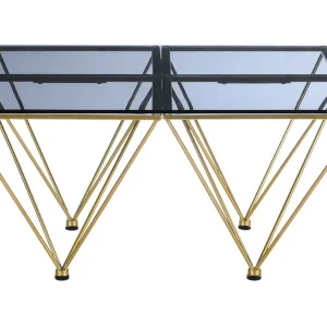Sista chansen Crystal Soffbord 80 cm Rökfärgat glas/Mässing - Möbler