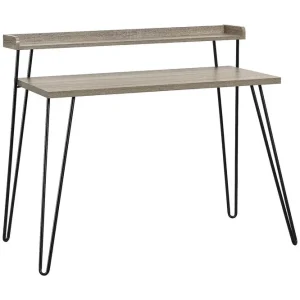 Dorel Home Haven Skrivbord 114 cm med Förvaring Hylla Grå/Svart Dorel Home - Möbler Kampanj