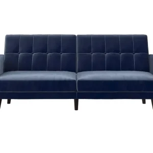 Dorel Home Nola 3-sits Bäddsoffa Sammet/Blå Dorel Home - Möbler Trygg betalning