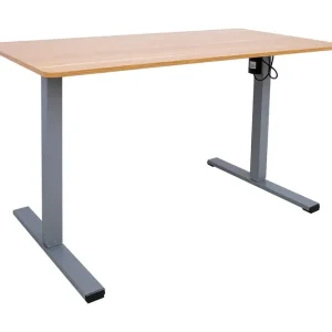 Skrivbord Ergo Optimal med motor 120x60 cm Ek/Grå - Möbler I lager