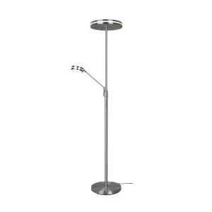 Populär Trio Lighting Franklin LED Golvlampa uplight borstad stål Borstad stål - Belysning