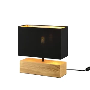 Trio Lighting Woody Bordslampa 30cm E27 svart/ trä Svart/Trä - Belysning Fynd