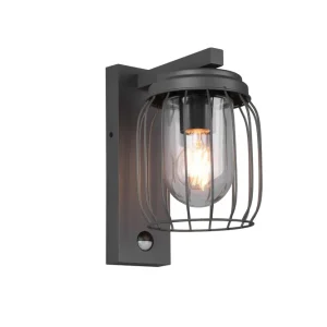 Trio Lighting Tuela Vägglampa E27 antracit rörelsessensor Antracit - Belysning Begränsat antal