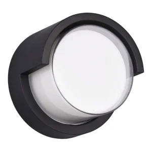 Fri frakt Trio Lighting Puno LED vägglampa rund mattsvart Matt svart - Belysning