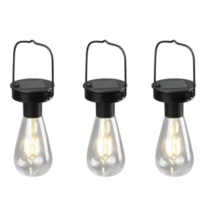 Köp online Trio Lighting Campus solar taklampor 3-pack mattsvart, skymningsrelä Matt svart - Utemöbler & utemiljö