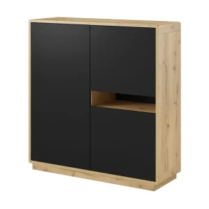risnedsättning Louetta Highboard 121x126 cm Brun/Svart - Förvaring