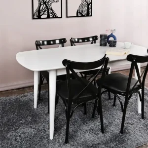 Indumati Matbord 130x75x130 cm Vit - Möbler Lägg i varukorgen