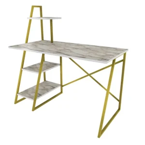 Andifli Skrivbord 60x120x120 cm med förvaring Vit - Möbler Köp online