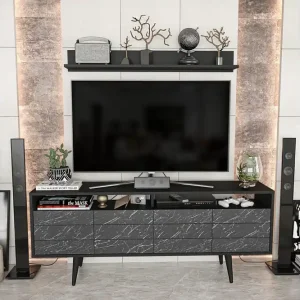 Populärt val Andifli Tv-möbelset 160x64,5 cm Svart - Möbler