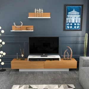 Rinorea Tv-möbelset 180x40 cm Vit - Möbler Erbjudande