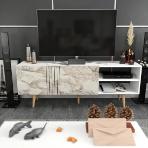 Andifli Tv-bänk 160x38,6 cm Vit - Möbler Rabatt