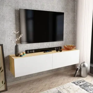 Rinorea Tv-bänk 159,7x34,1 cm Vit - Möbler Erbjudandepris