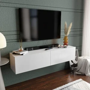 Rinorea Tv-bänk 159,7x34,1 cm Vit - Möbler Endast idag