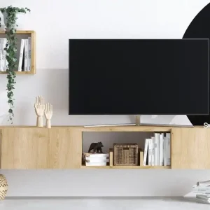 Desgrar Tv-möbelset 180x25 cm Natur - Möbler Outlet
