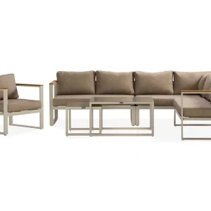 Rabatter deNoord Aspvik Stor Loungegrupp Utomhus – 7-sits Loungeset i Aluminium - Utemöbler & utemiljö