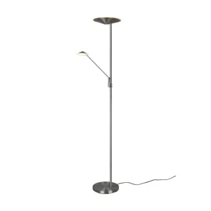 Fynd Trio Lighting Brantford LED Golvlampa borstad stål stål - Belysning