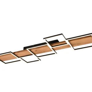 Trio Lighting Harper LED Plafond 115 cm mattsvart/ trä Trä - Belysning Kundfavorit