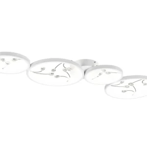 Trio Lighting Groovy LED Plafond 4L mattvit/ krom Matt vit/Krom - Belysning Billigare