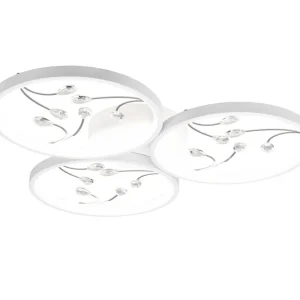Extra rabatt Trio Lighting Groovy LED Plafond 3L mattvit/ krom Matt vit/Krom - Belysning