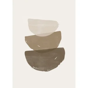 Begränsat erbjudande Venture Home Poster Brush strokes 21x30 cm Beige - Inredning