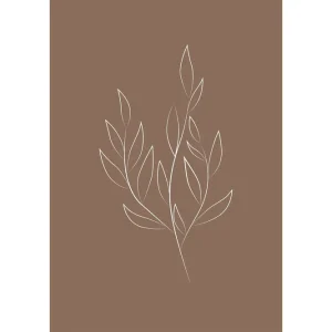 Endast idag Venture Home Poster Drawed leaf 70x100 cm Brun - Inredning