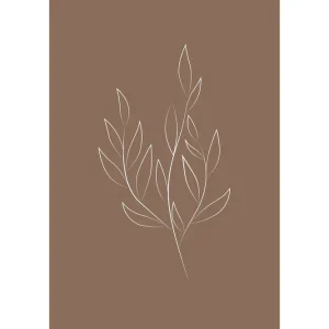Venture Home Poster Drawed leaf 21x30 cm Brun - Inredning Nedsatt pris
