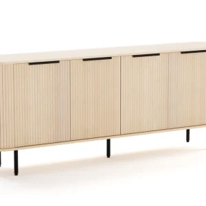 Rabatt Bark Kopparbo Ribbad Sideboard med Förvaring Vitlaserad / Ljus Ek / Trä - Förvaring