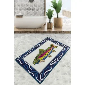 Navi Badrumsmatta 70x120 cm Rektangulär Flerfärgad - Textil & mattor Utförsäljning