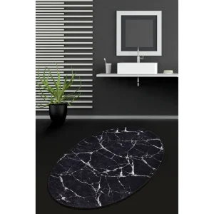 Begränsad tid Pari Badrumsmatta 80x120 cm Rund Svart - Textil & mattor