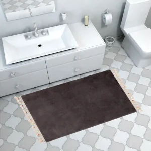 Billig Pandit Badrumsmatta 50x75 cm Rektangulär Antracit - Textil & mattor