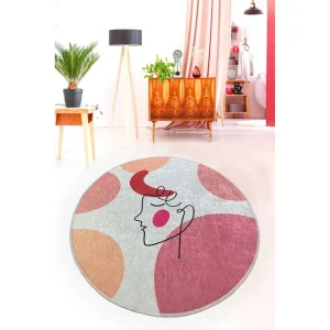 Pankajsheel Badrumsmatta 100 cm Rund Flerfärgad - Textil & mattor Kampanj