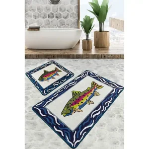 Trygg betalning Navi Badrumsmatta 60x100 cm Rektangulär Flerfärgad - Textil & mattor