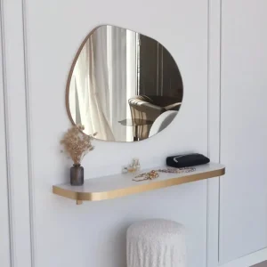Populär Samtens Spegel 75 cm Rektangulär Guld - Inredning